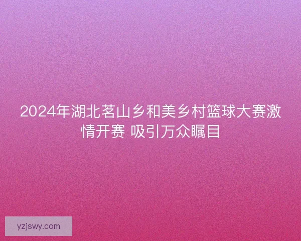 2024年湖北茗山乡和美乡村篮球大赛激情开赛 吸引万众瞩目